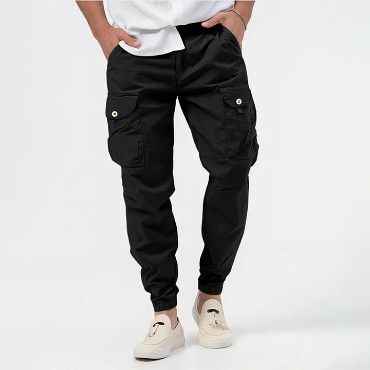 Men's Cargo Pants with Cuffed Hem | Tapered