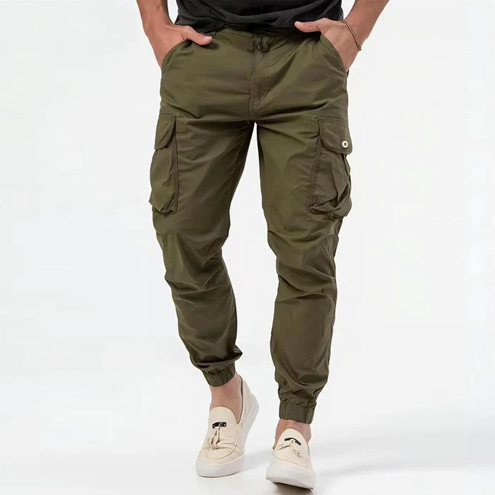 Men's Cargo Pants with Cuffed Hem | Tapered