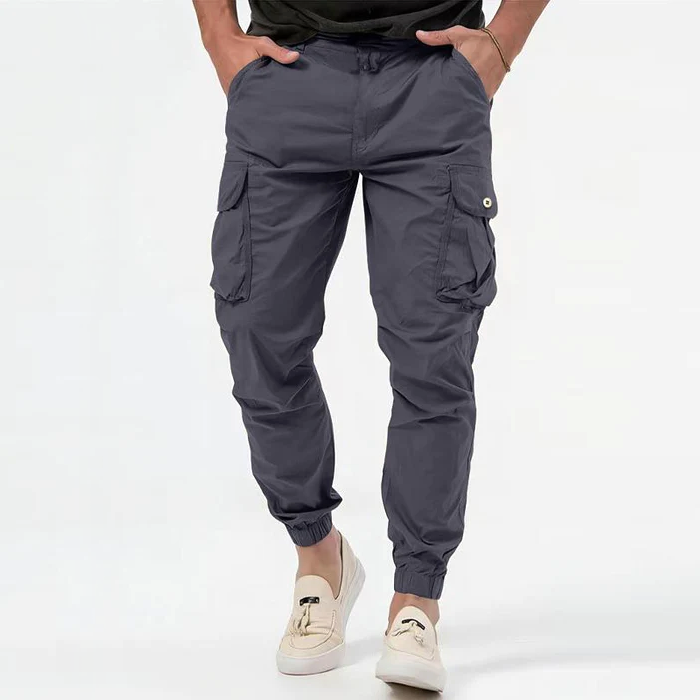 Men's Cargo Pants with Cuffed Hem | Tapered