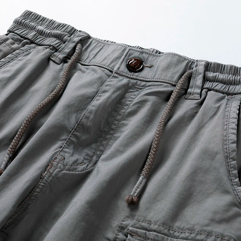 Men’s Cargo Shorts Drawstring Elastic Waist | Flap Pockets