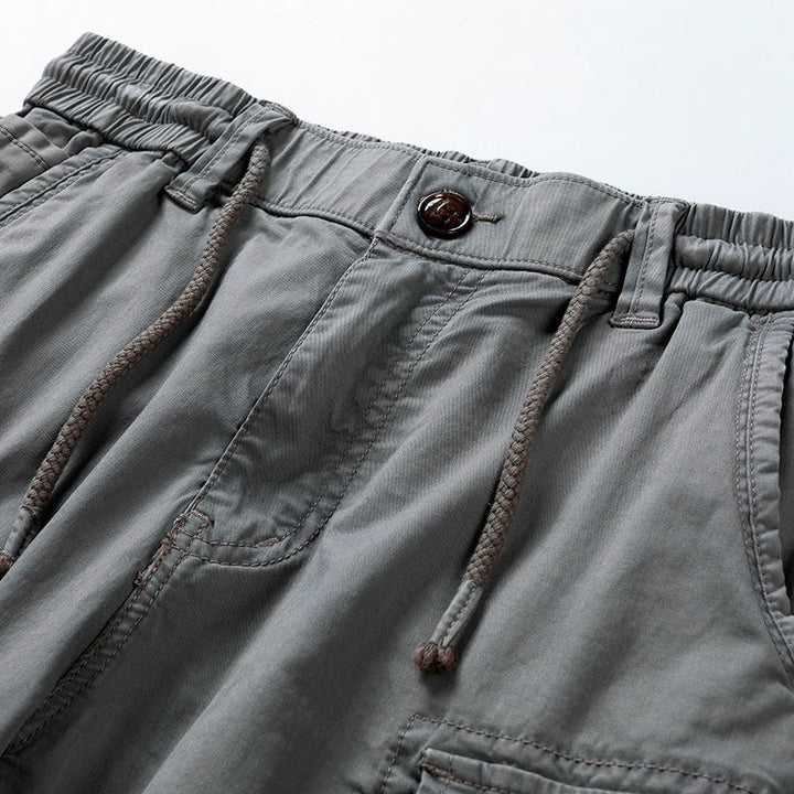 Men’s Cargo Shorts Drawstring Elastic Waist | Flap Pockets