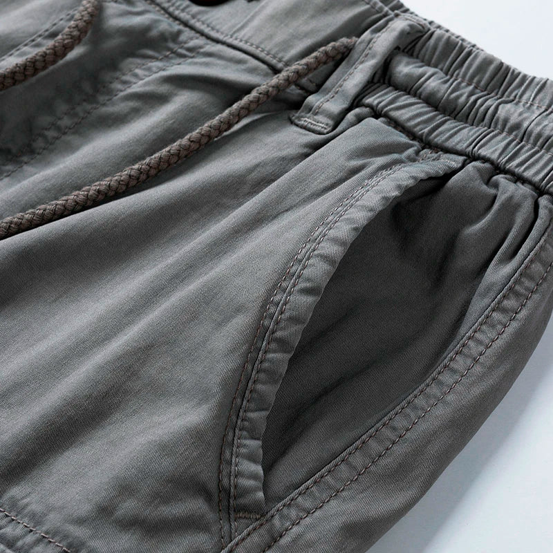 Men’s Cargo Shorts Drawstring Elastic Waist | Flap Pockets