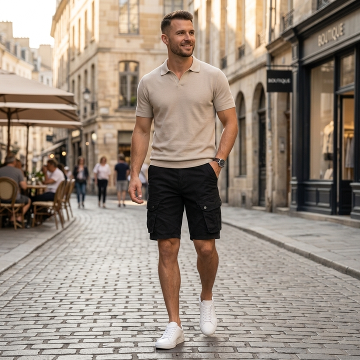 Men's Cargo Shorts Knee Length with Flap Pockets | Relaxed