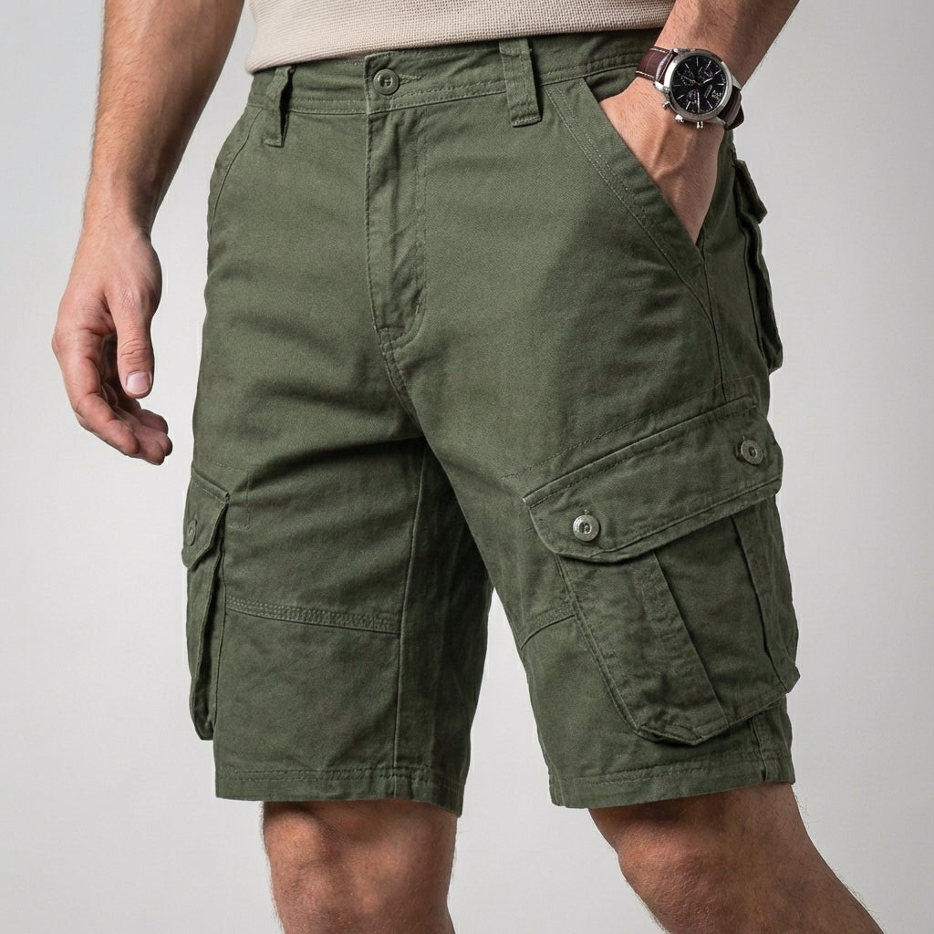 Men's Cargo Shorts Knee Length with Flap Pockets | Relaxed