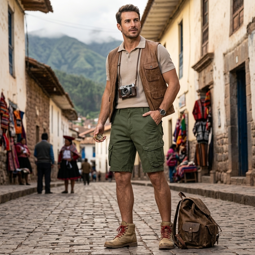 Men's Cargo Shorts Knee Length with Flap Pockets | Relaxed