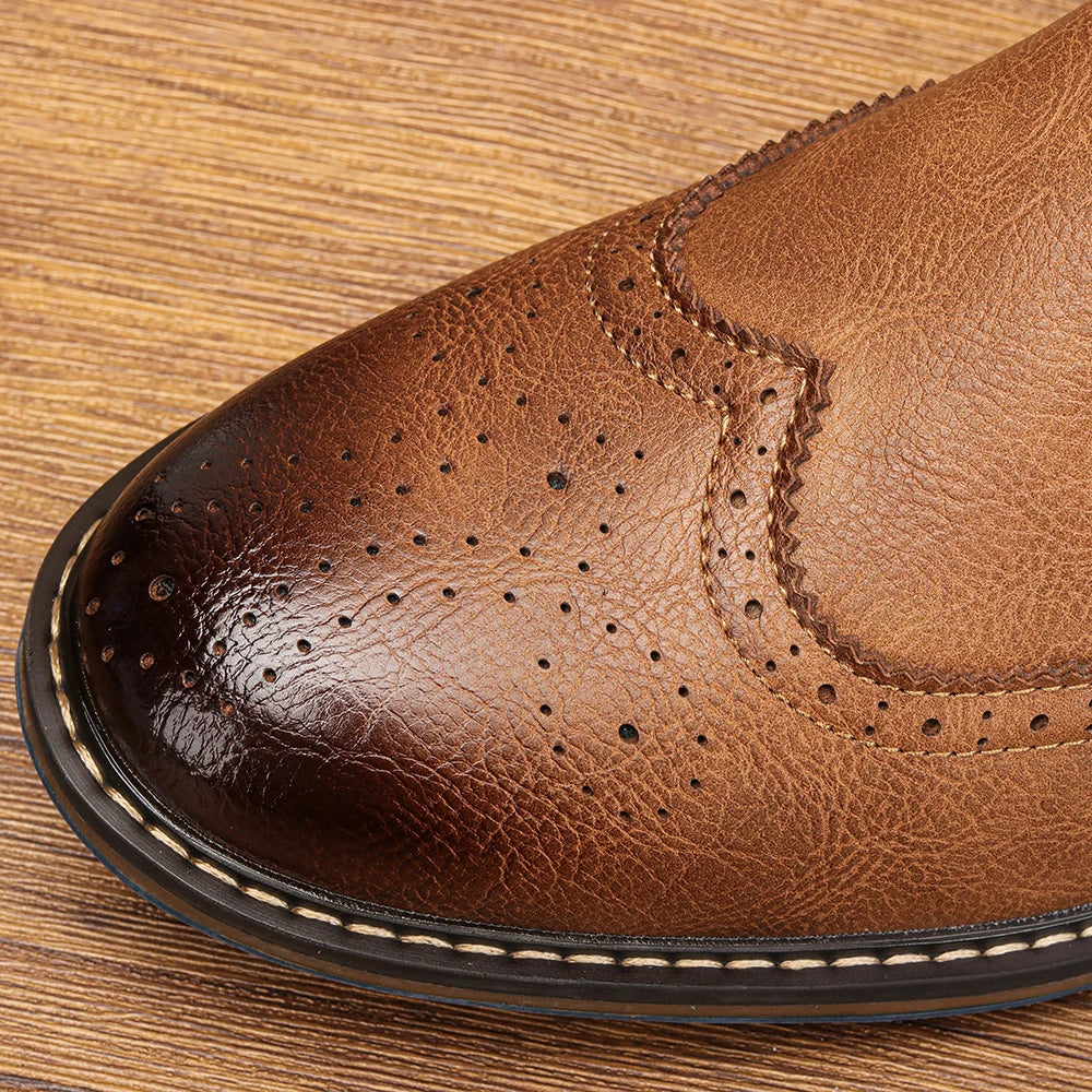 Men's Chelsea Boots with Brogue Detail & Pull Tab | Ankle