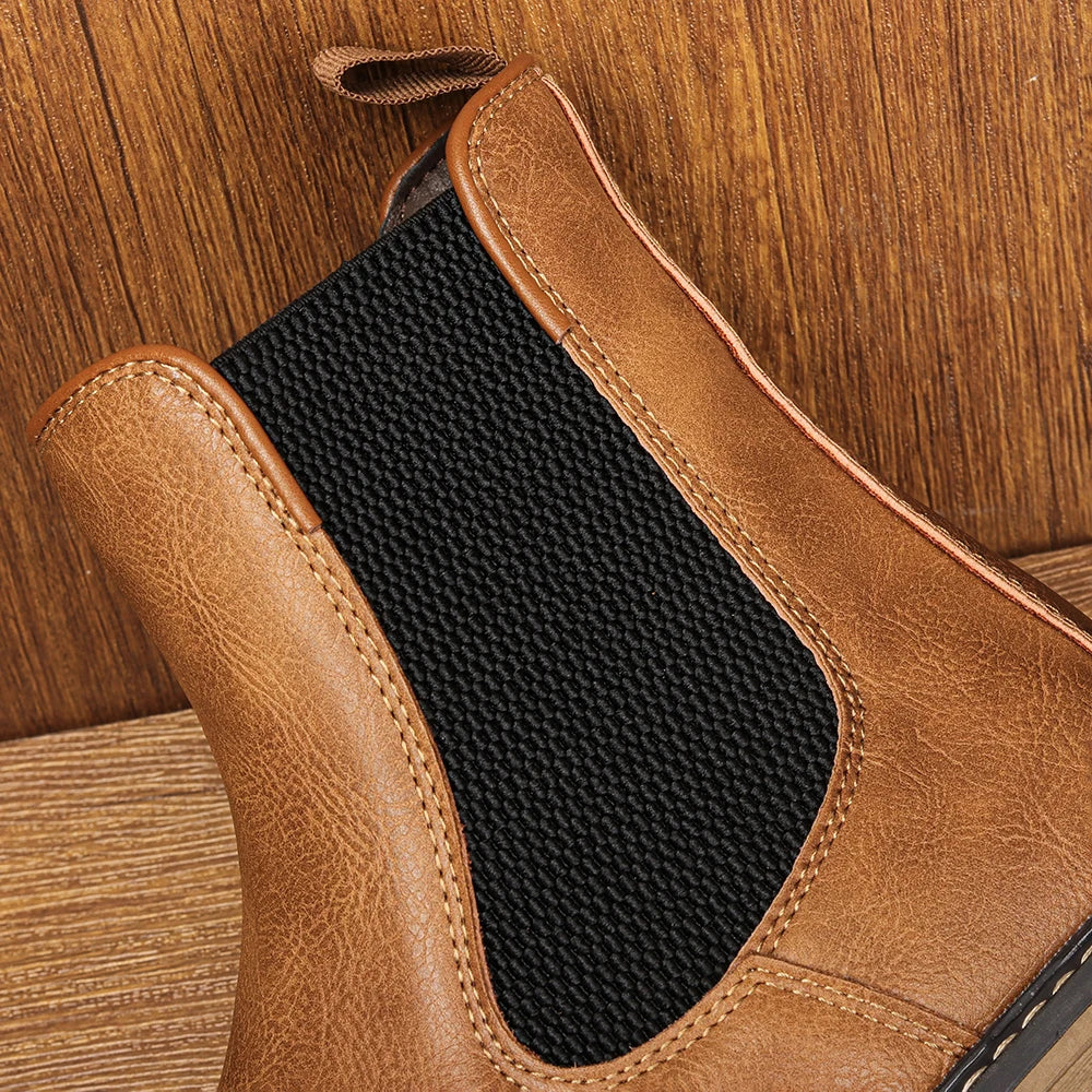 Men's Chelsea Boots with Brogue Detail & Pull Tab | Ankle