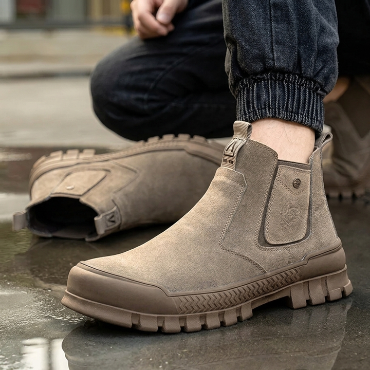 Men's Chelsea Work Boots with Lug Sole | Slip-On