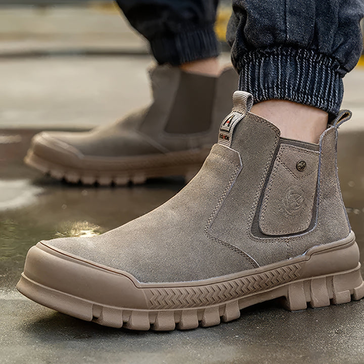 Men's Chelsea Work Boots with Lug Sole | Slip-On