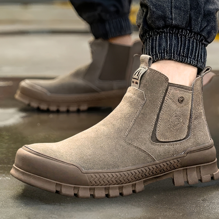 Men's Chelsea Work Boots with Lug Sole | Slip-On