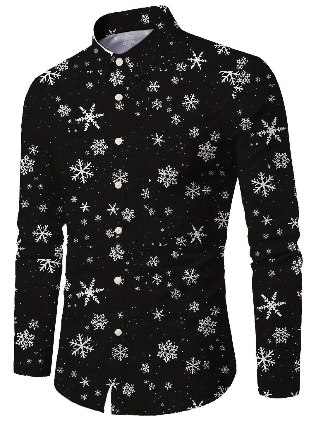 Men’s Christmas Button Up Shirt Long Sleeve | Festive Print