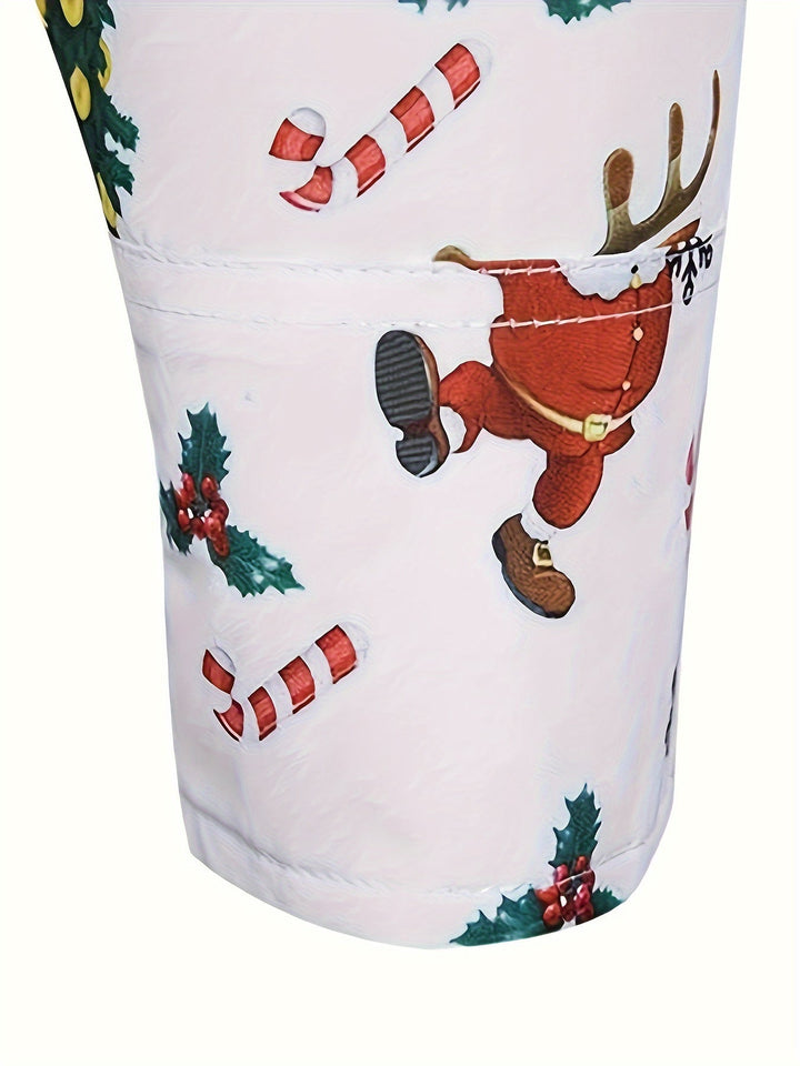 Men’s Christmas Button Up Shirt with Santa Print | Long Sleeve