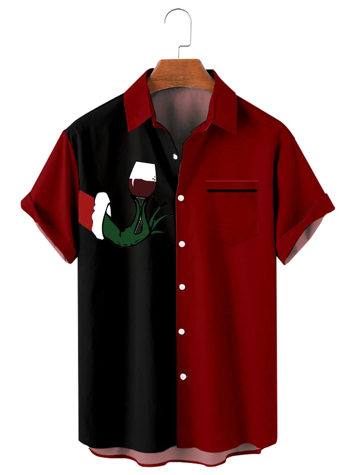 Men’s Christmas Hawaiian Shirt | Colour Block