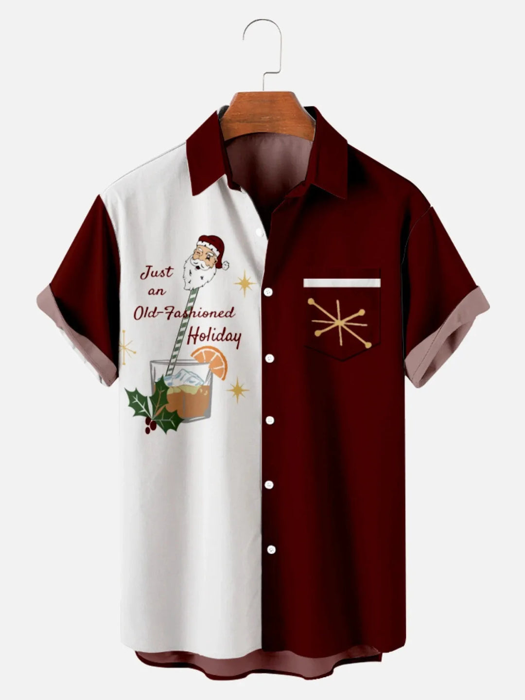 Men’s Christmas Hawaiian Shirt | Colour Block