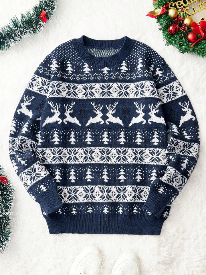 Men's Christmas Jumper with Reindeer Pattern | Crew Neck
