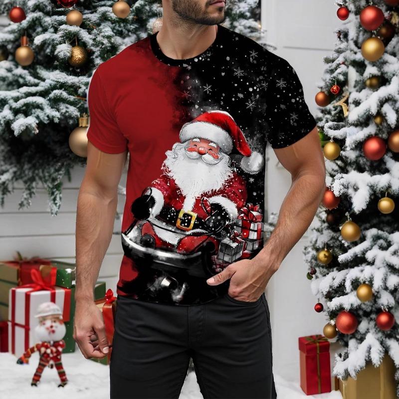 Men’s Christmas Tees Funny Graphic Print | Crew Neck