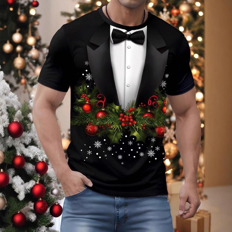Men’s Christmas Tees Funny Graphic Print | Crew Neck
