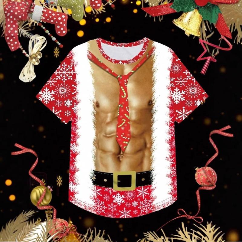 Men’s Christmas Tees Funny Graphic Print | Crew Neck