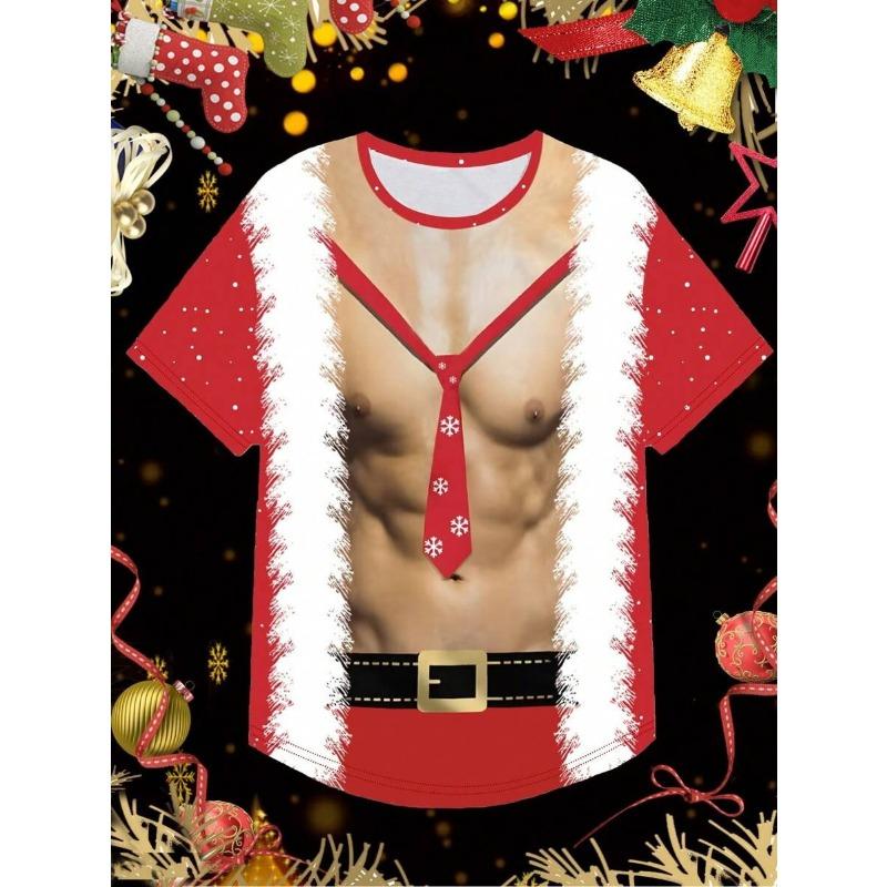 Men’s Christmas Tees Funny Graphic Print | Crew Neck