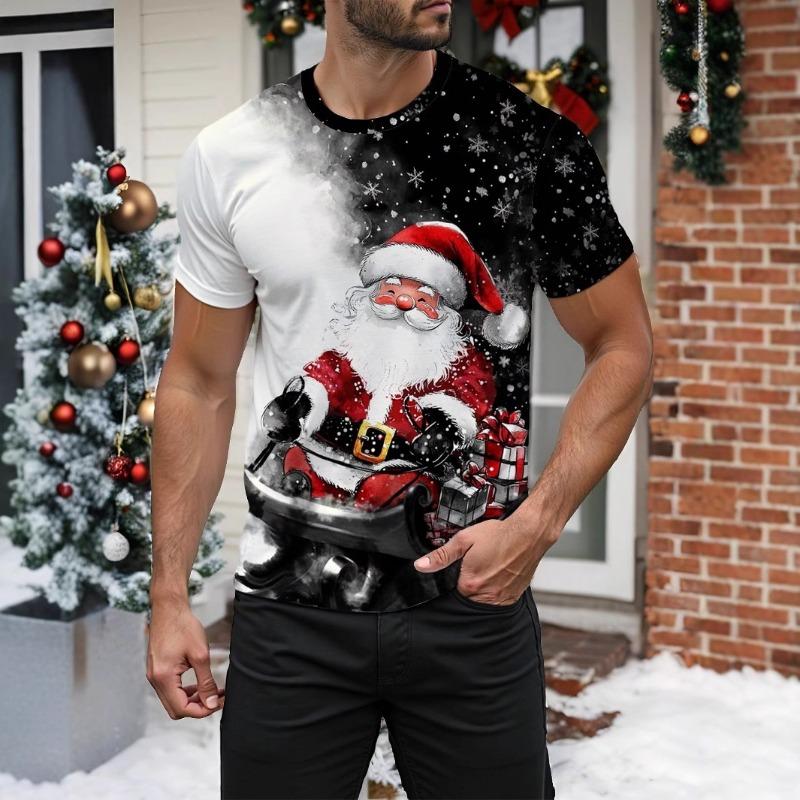 Men’s Christmas Tees Funny Graphic Print | Crew Neck