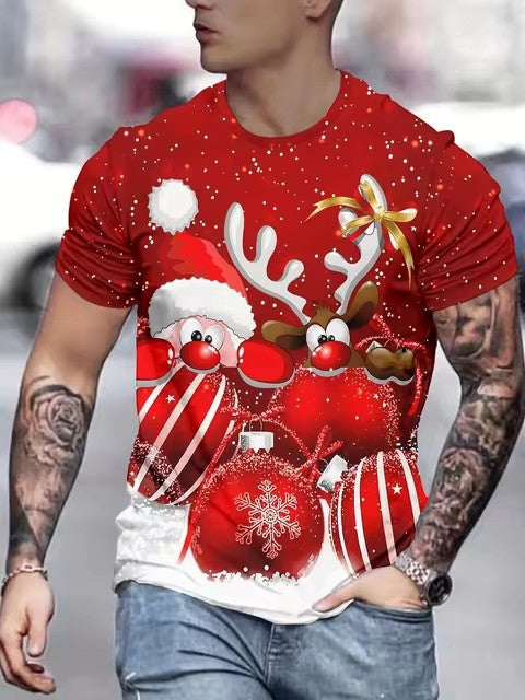Men’s Christmas Tees Graphic Print Crew Neck | Short Sleeve