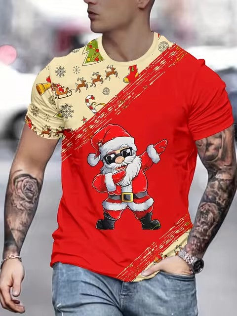 Men’s Christmas Tees Graphic Print Crew Neck | Short Sleeve