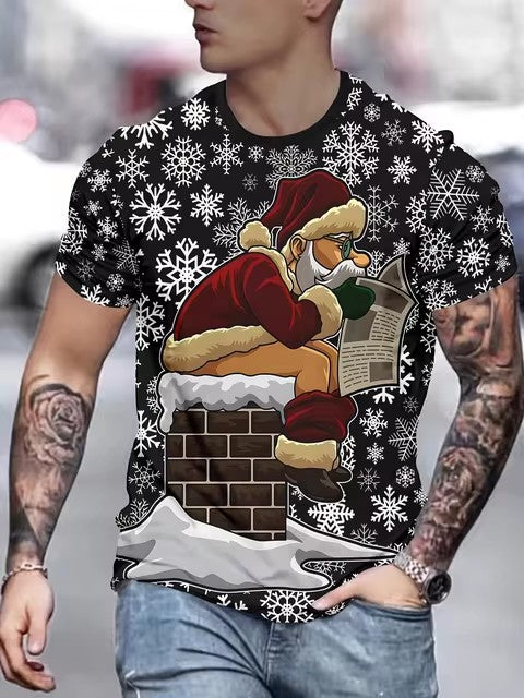Men’s Christmas Tees Graphic Print Crew Neck | Short Sleeve