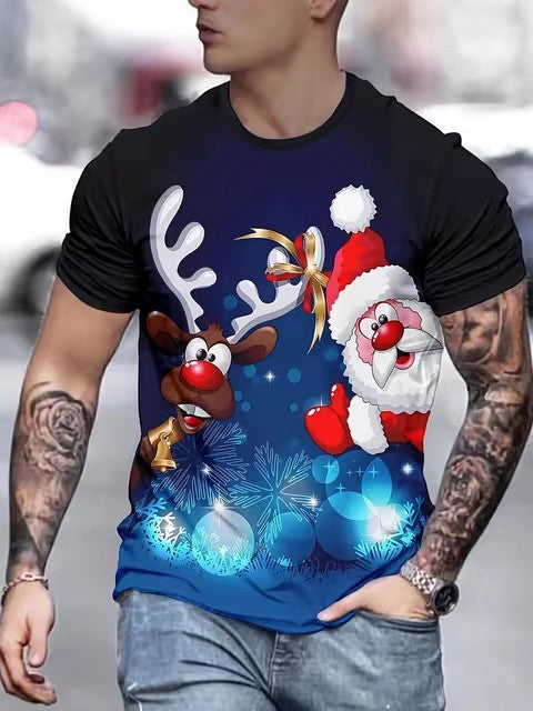 Men’s Christmas Tees Graphic Print Crew Neck | Short Sleeve