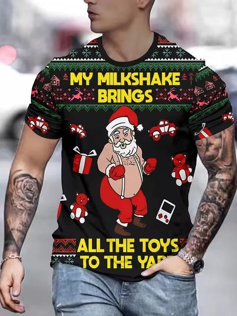 Men’s Christmas Tees Graphic Print Crew Neck | Short Sleeve
