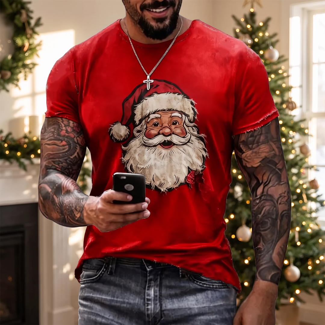 Men’s Christmas Tees with Festive Graphic | Crew Neck