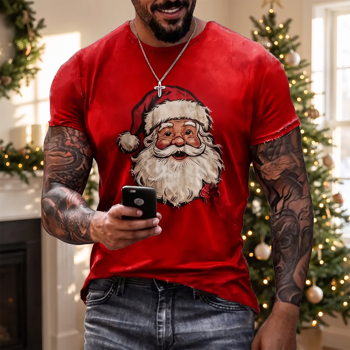 Men’s Christmas Tees with Festive Graphic | Crew Neck