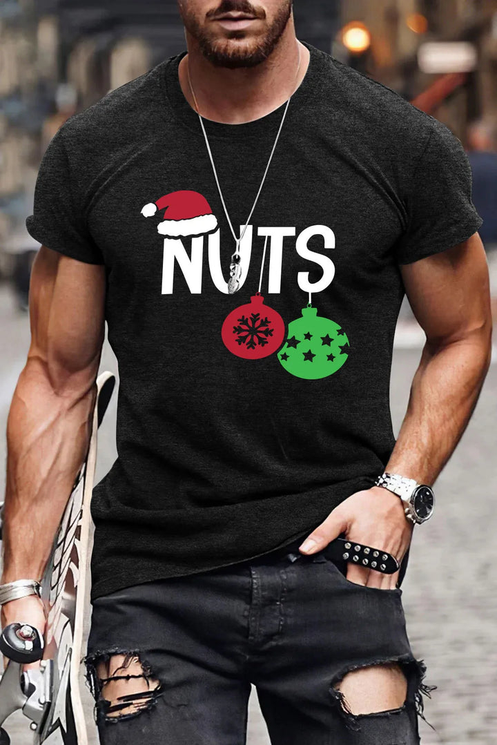 Men’s Christmas Tees with Funny Slogan Graphic | Crew Neck