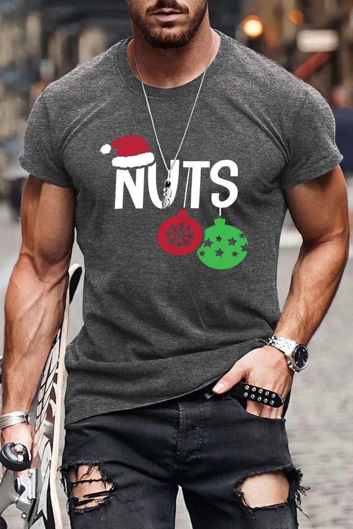 Men’s Christmas Tees with Funny Slogan Graphic | Crew Neck