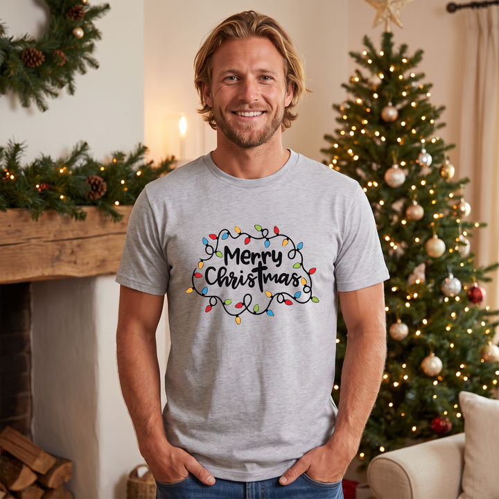 Men’s Christmas Tees with Lights Graphic | Short Sleeve