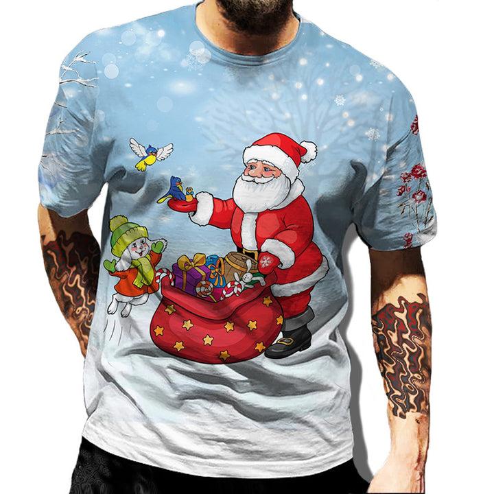 Men’s Christmas Tees with Santa Graphic | Short Sleeve