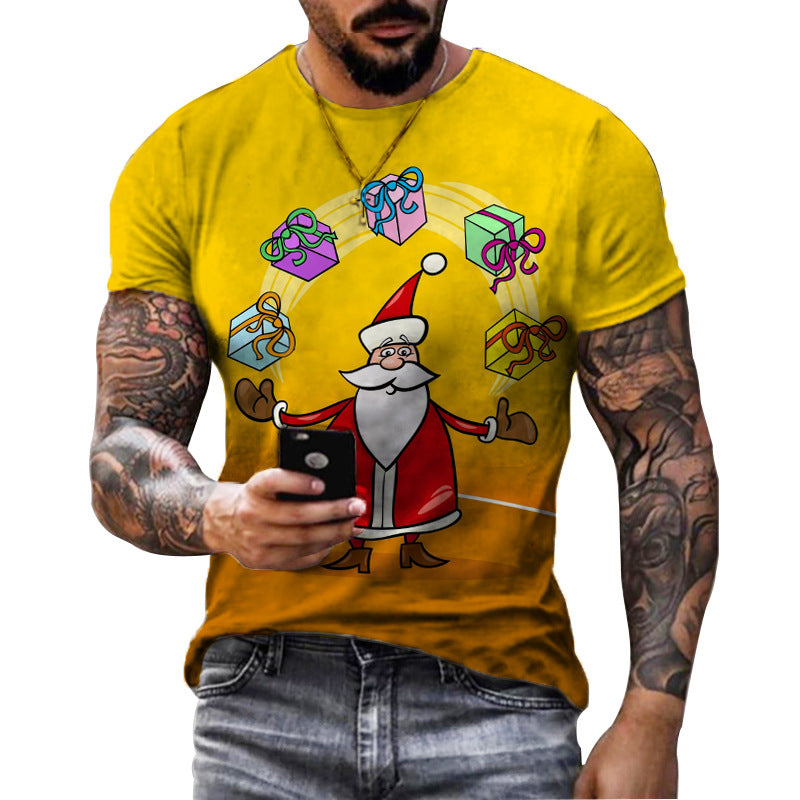 Men’s Christmas Tees with Santa Graphic | Short Sleeve