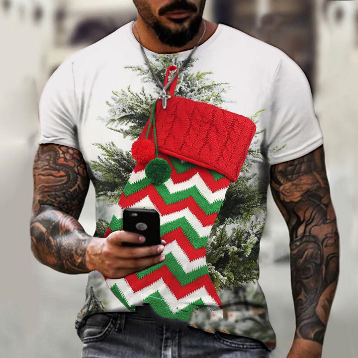 Men’s Christmas Tees with Santa Graphic | Short Sleeve