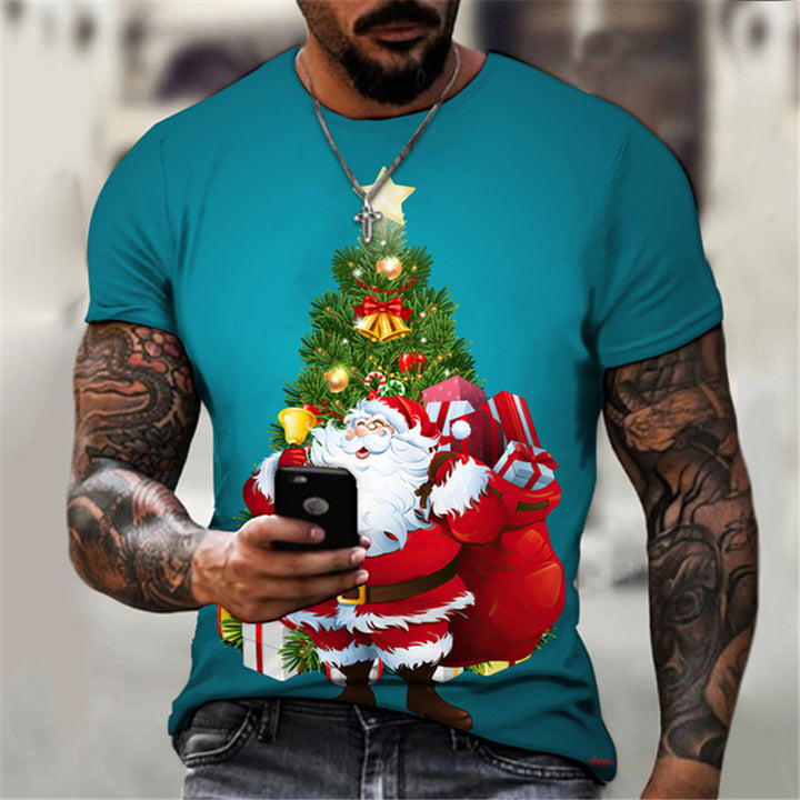 Men’s Christmas Tees with Santa Graphic | Short Sleeve