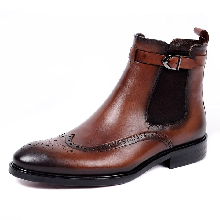 Men's Cowboy Boots Brogue Chelsea | Elastic Side