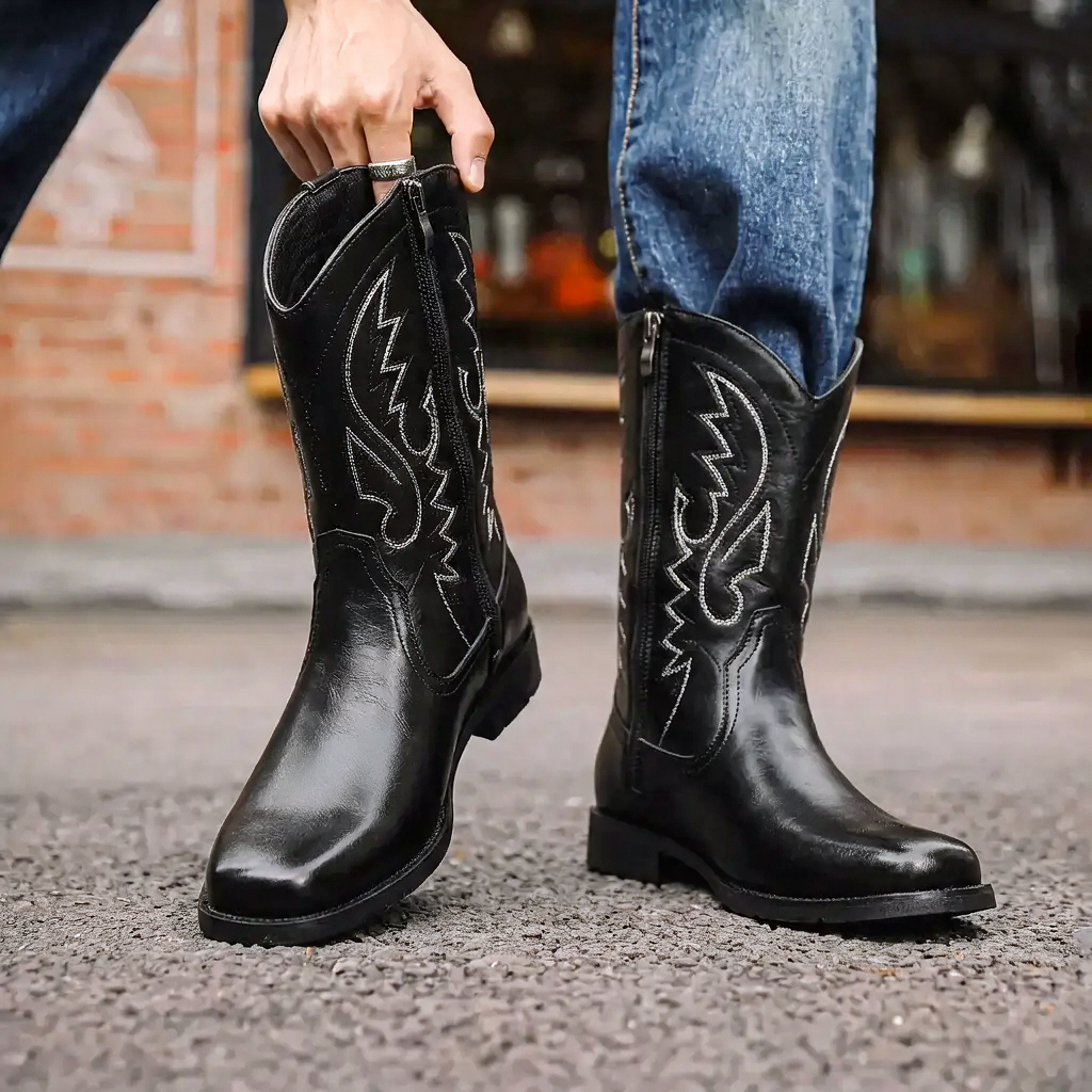Men’s Cowboy Boots Classic Western Style | Tall Riding Shoes