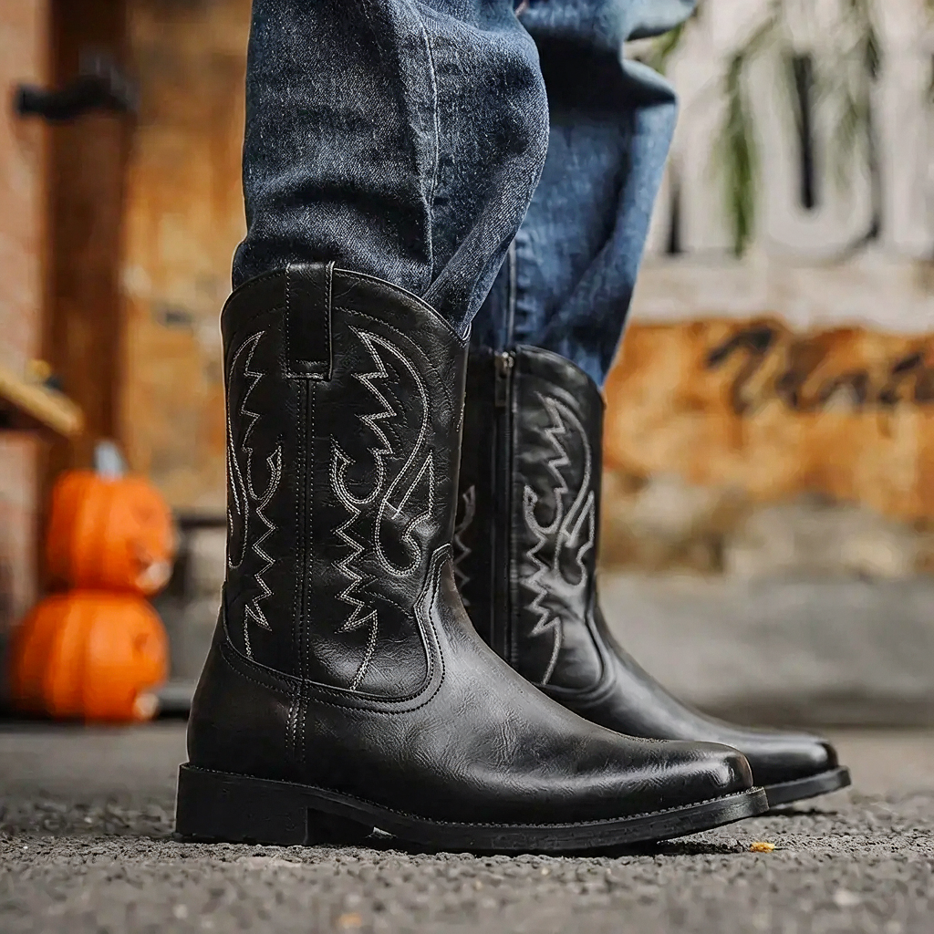 Men’s Cowboy Boots Classic Western Style | Tall Riding Shoes