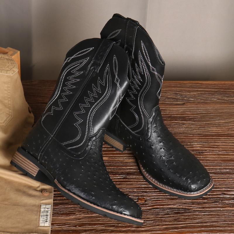 Men's Cowboy Boots Embroidered | Pull-On