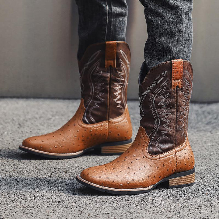 Men's Cowboy Boots Embroidered | Pull-On