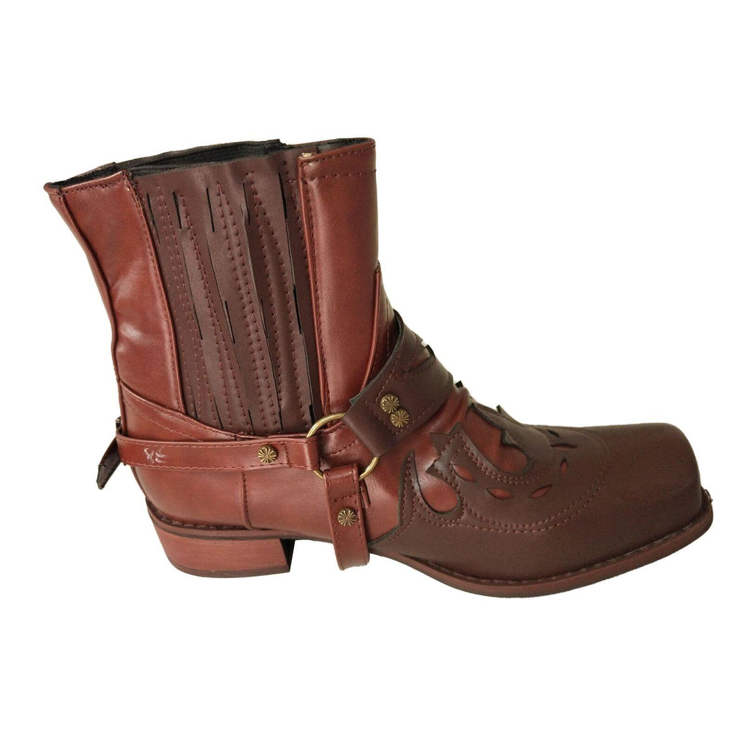 Men's Cowboy Boots Square Toe | Buckle Harness Studs