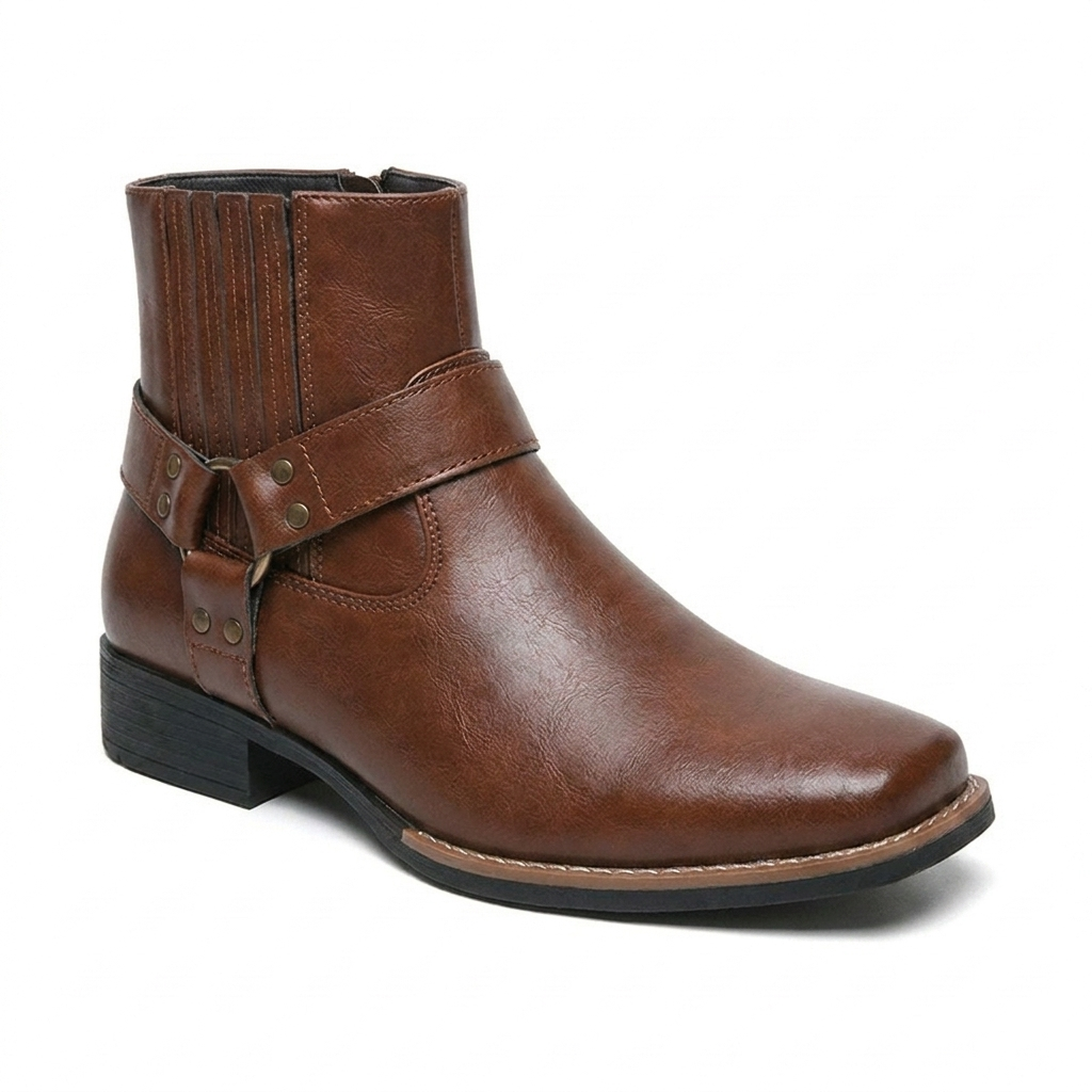 Men's Cowboy Boots with Ankle Strap | Western Style