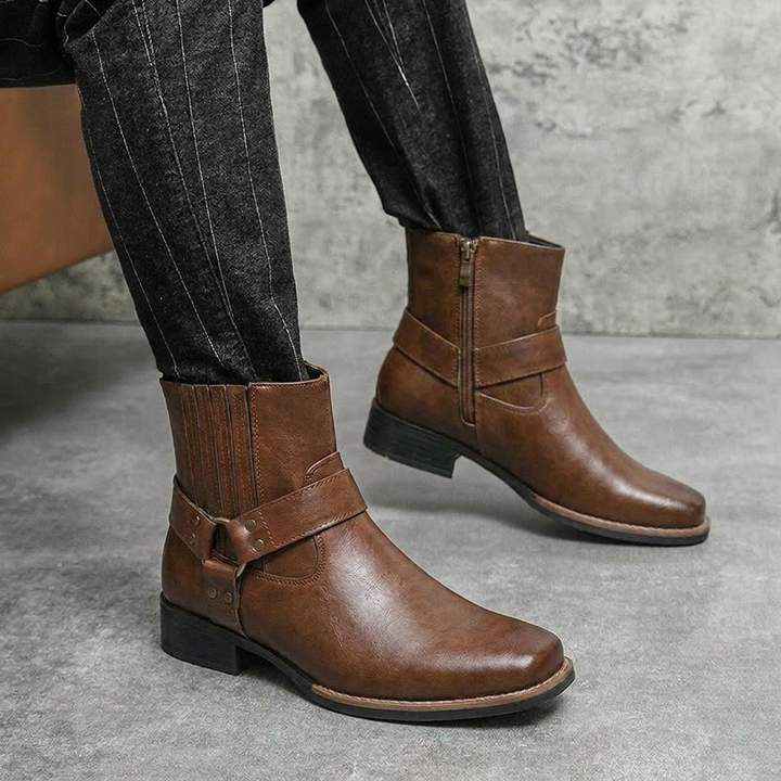 Men's Cowboy Boots with Ankle Strap | Western Style