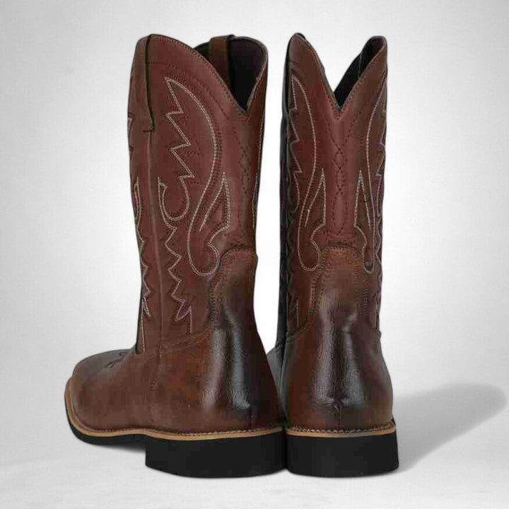 Men's Cowboy Boots with Embroidered Shaft & Pull On | Western