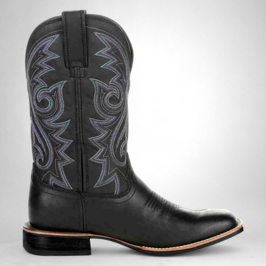 Men's Cowboy Boots with Embroidered Shaft & Pull On | Western