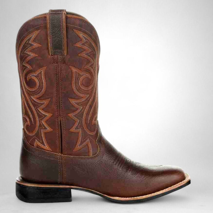 Men's Cowboy Boots with Embroidered Shaft & Pull On | Western
