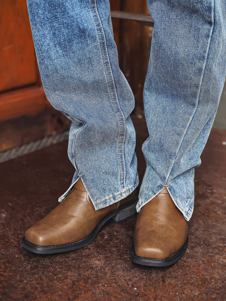 Men's Cowboy Boots with Harness Strap | Ankle